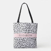Tote Bag Empreinte de léopard, Spots, Noir Et Blanc, Votre  (Dos)