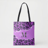 Tote Bag Empreinte de léopard violet (Devant)