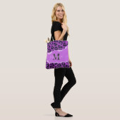 Tote Bag Empreinte de léopard violet (Sur le modèle)