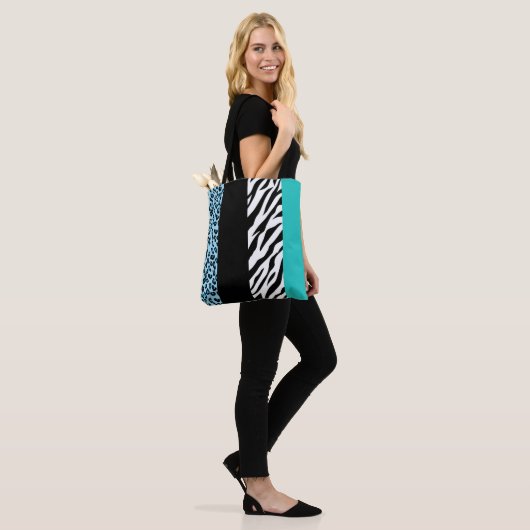 Tote Bag Empreinte de léopard, Zebra Print, Poster de anima (Sur le modèle)