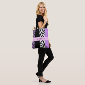 Tote Bag Empreinte de léopard, Zebra Print, Purple, Votre n (Sur le modèle)