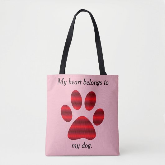 Tote Bag Empreinte de patte à dégradé rouge (Devant)