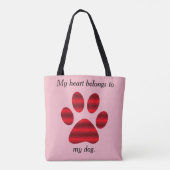 Tote Bag Empreinte de patte à dégradé rouge (Dos)