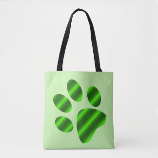 Tote Bag Empreinte de patte à dégradé vert