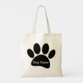 Tote Bag Empreinte de patte De Chien Avec Nom De Chien Pers (Dos)