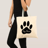 Tote Bag Empreinte de patte de chien avec nom modifiable (Devant (produit))