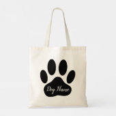 Tote Bag Empreinte de patte de chien avec nom modifiable (Dos)