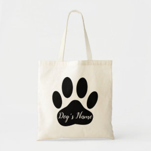 Tote Bag Empreinte de patte de chien avec nom personnalisé