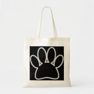 Tote Bag Empreinte de patte de chien de ligne Chalk blanc
