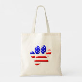 Tote Bag Empreinte de patte de chien Drapeau américain (Dos)