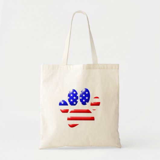 Tote Bag Empreinte de patte de chien Drapeau américain (Devant)
