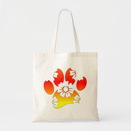 Tote Bag Empreinte de patte de chien floral (Devant)