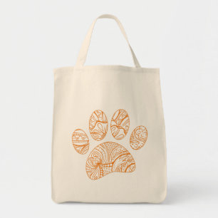 Tote Bag Empreinte de patte de chien Motif Mandala