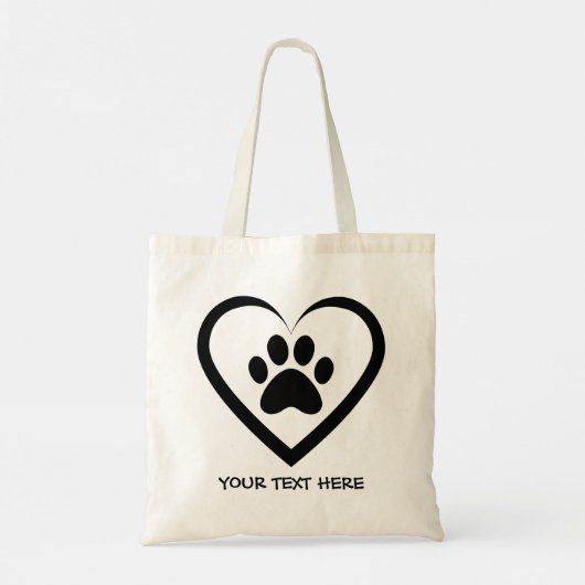 Tote Bag Empreinte de patte de coeur personnalisé (Dos)