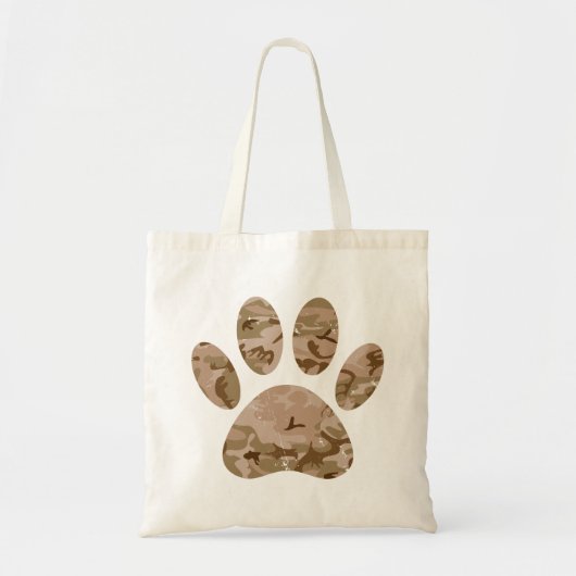 Tote Bag Empreinte de patte en détresse de Camo Dog du dése (Devant)