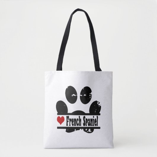Tote Bag Empreinte de patte français espagnol chien (Devant)