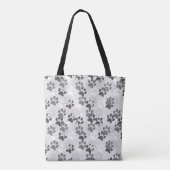 Tote Bag Empreinte de patte gris Fourre-tout (Dos)