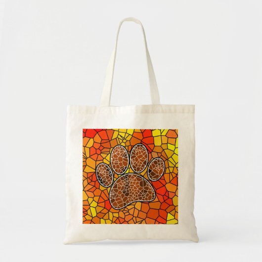 Tote Bag Empreinte de patte Mosaic Art Dog (Devant)