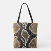 Tote Bag empreinte de serpent noir beige poster de animal (Dos)