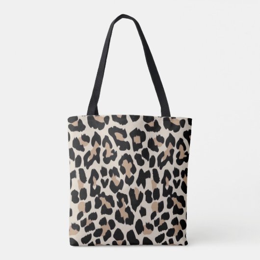 Tote Bag Empreinte léopard brun et noir (Dos)