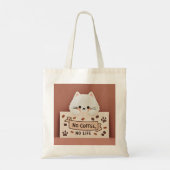 Tote Bag Empreintes de pattes de chat minuscules mignons et (Dos)