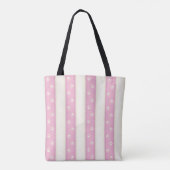 Tote Bag Empreintes de pattes de chats sur Pink & Antique W (Dos)