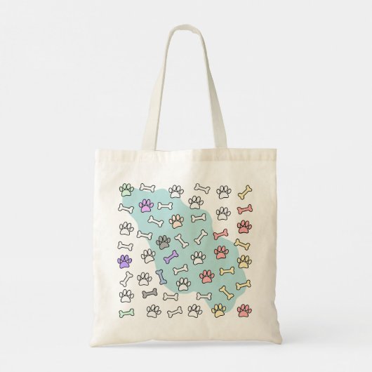 Tote Bag Empreintes de pattes De Chien Et Motif D'Art Des O (Dos)