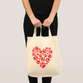 Tote Bag Empreintes de pattes de chien ou de chat Valentine (Devant (produit))