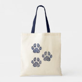 Tote Bag Empreintes de pattes de chiens - Carreaux portugai (Dos)