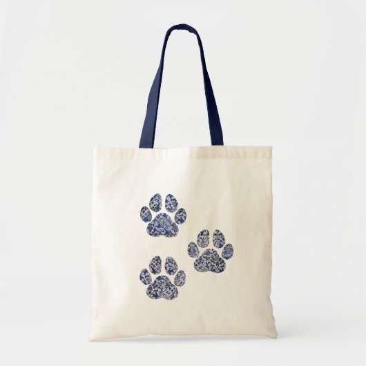 Tote Bag Empreintes de pattes de chiens - Carreaux portugai (Devant)