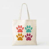 Tote Bag Empreintes de pattes de chiens cool (Dos)