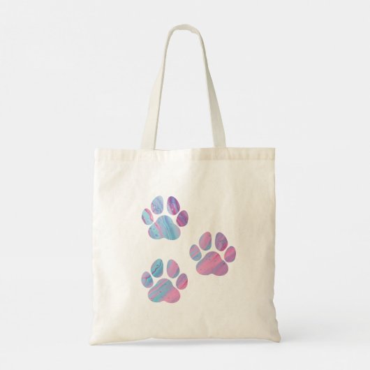 Tote Bag Empreintes de pattes de chiens - Fils de peinture  (Dos)