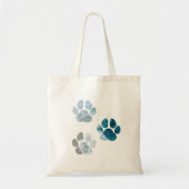 Tote Bag Empreintes de pattes de chiens - Vagues de plage e (Devant)