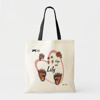 Tote Bag Empreintes de pattes Fourre-tout de coeur de lis
