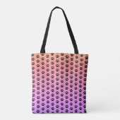 Tote Bag Empreintes de pattes noirs Rose or rose brillant O (Dos)