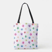 Tote Bag Empreintes de pattes peints en arc-en-ciel personn (Dos)