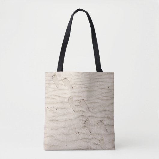 Tote Bag Empreintes De Sable De Plage (Devant)