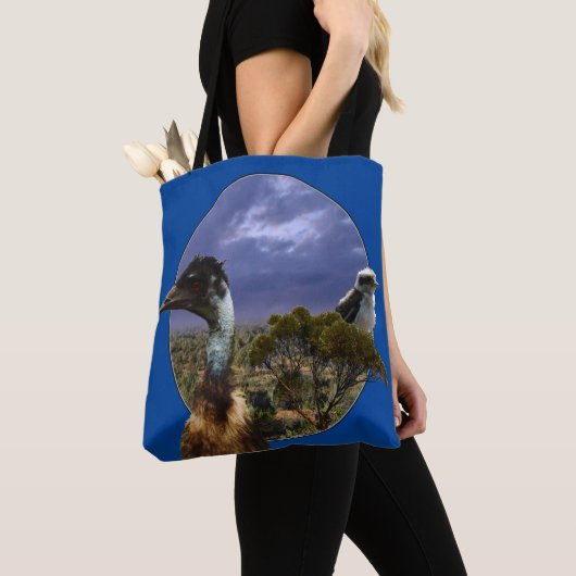 Tote Bag Emu Australien Et Kookaburra, (De près)