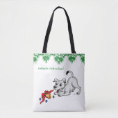 Tote Bag en allemand, Noël avec Chipe Cloche et Ball (Devant)