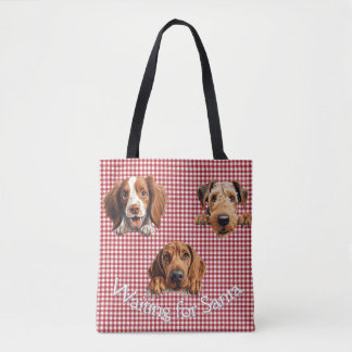 Tote Bag En attente des Chiens de Père Noël