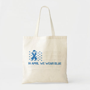 Tote Bag En Avril Nous Portons Bleu Vintage Américain Drape