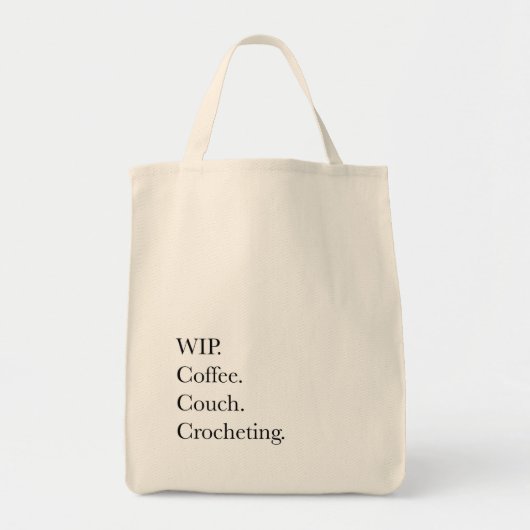 Tote Bag En cours. Café. Canapé. Crochet. (Devant)
