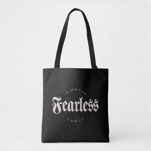 Tote Bag En Dieu, je suis sans peur 2 Tim 1:7 chrétien (Devant)