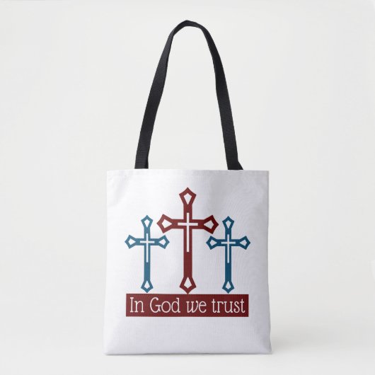 Tote Bag En Dieu, nous faisons confiance, Crucifix (Devant)