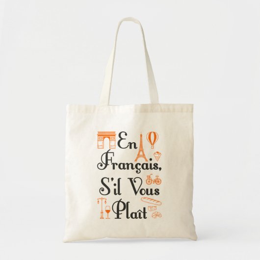 Tote Bag En Francais S'il Vous Plait Enseignant Français (Devant)
