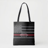 Tote Bag En mémoire d'amour FireFighter Red Drapeau Fourre- (Devant)
