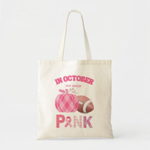 Tote Bag En Octobre nous portons rose, survivant du cancer 