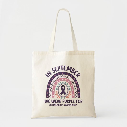 Tote Bag En septembre, nous portons la conscience d'Alzheim (Devant)