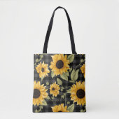 Tote Bag en vichy Motif tournesol (Devant)
