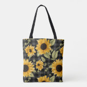 Tote Bag en vichy Motif tournesol (Dos)